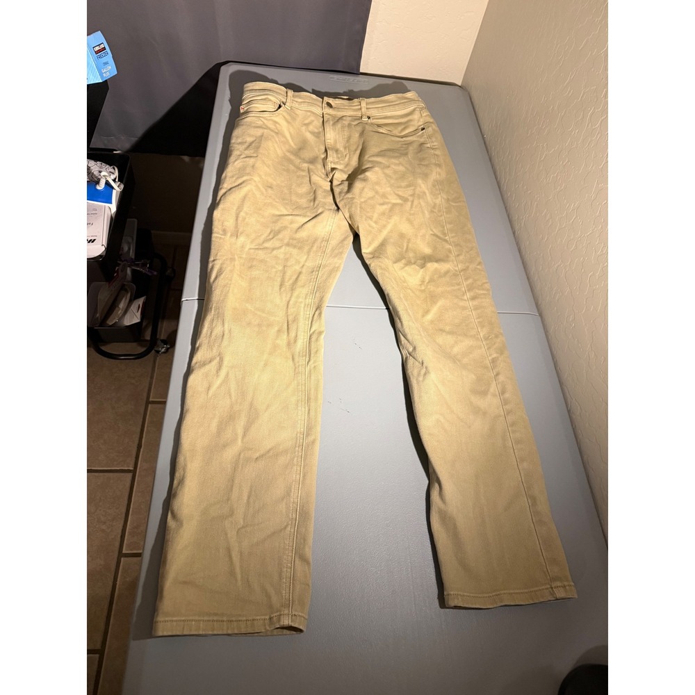 Marine Layer 5 Pocket Slim Straight Twill Pant Tan Men 34x32